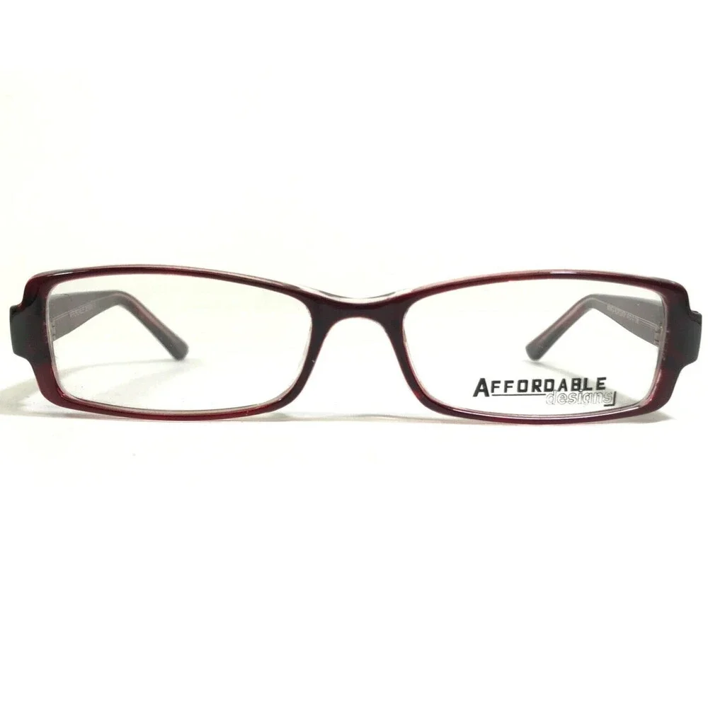 Affordable Designs Eyeglasses Frames MONICA BURGUNDY Red Rectangular 49-17-135